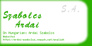 szabolcs ardai business card